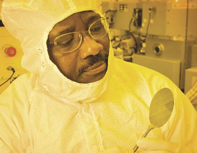 Dr. Okojie in the lab