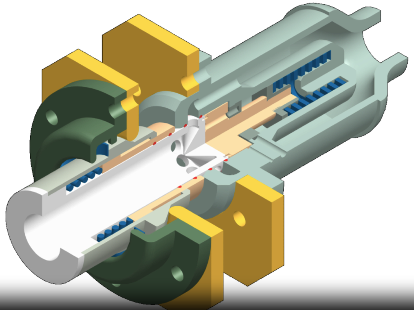 Illustrated graphic for NASA Kennedy Space Center's technology Low Separation Force Quick Disconnect Device