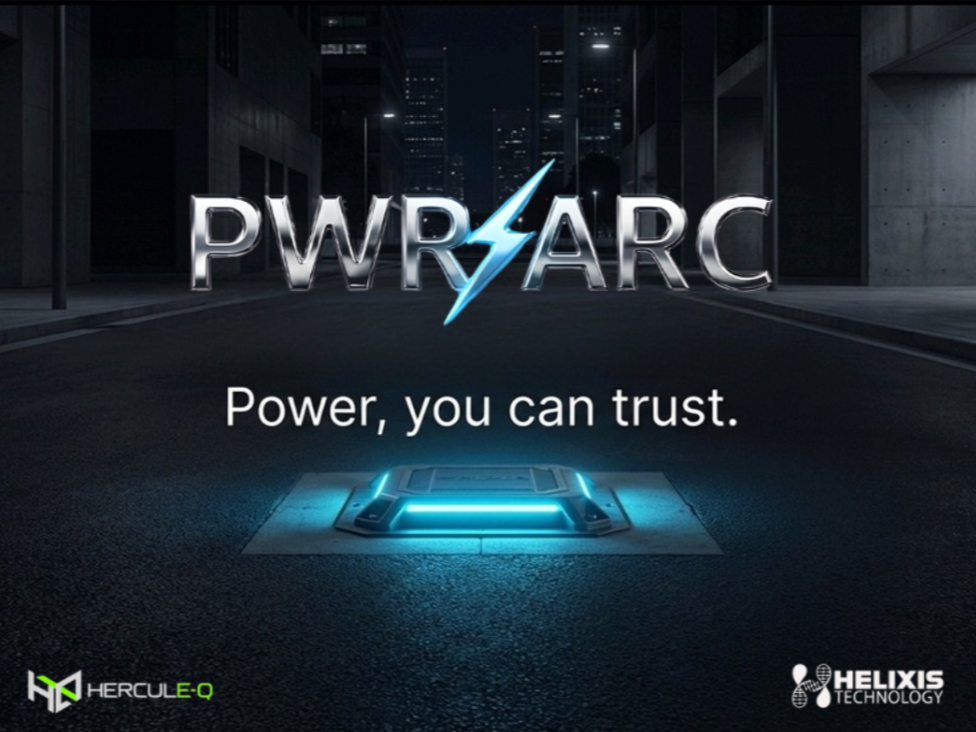 Illustrated graphic of the words PWR-ARC, power you can trust, with a lightning bolt