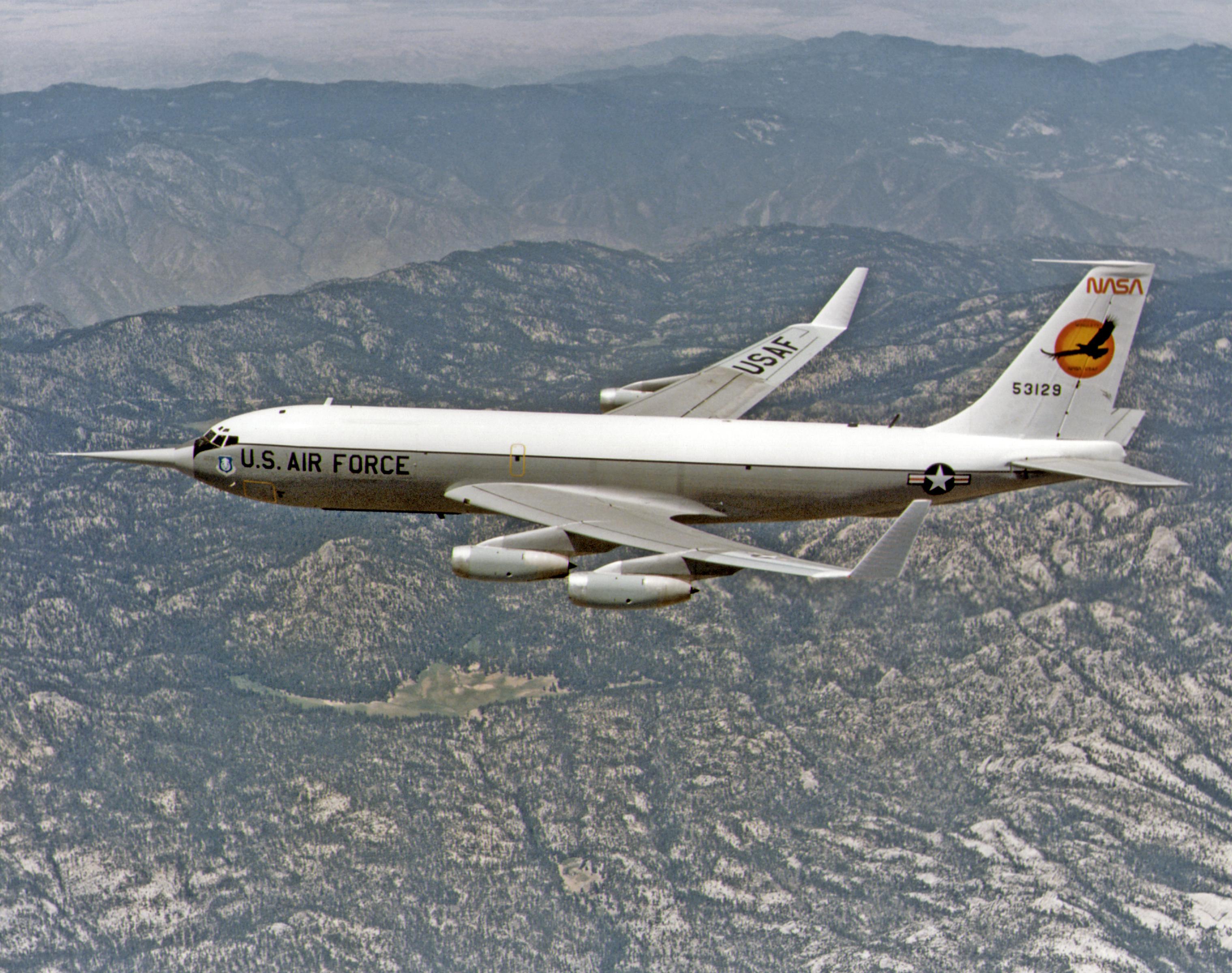 The development of the winglet made airplanes much more efficient, reducing operating costs and carbon dioxide emissions. After NASA Dryden’s flight tests with a KC-135, the design soon became common across the air industry. Credit: NASA