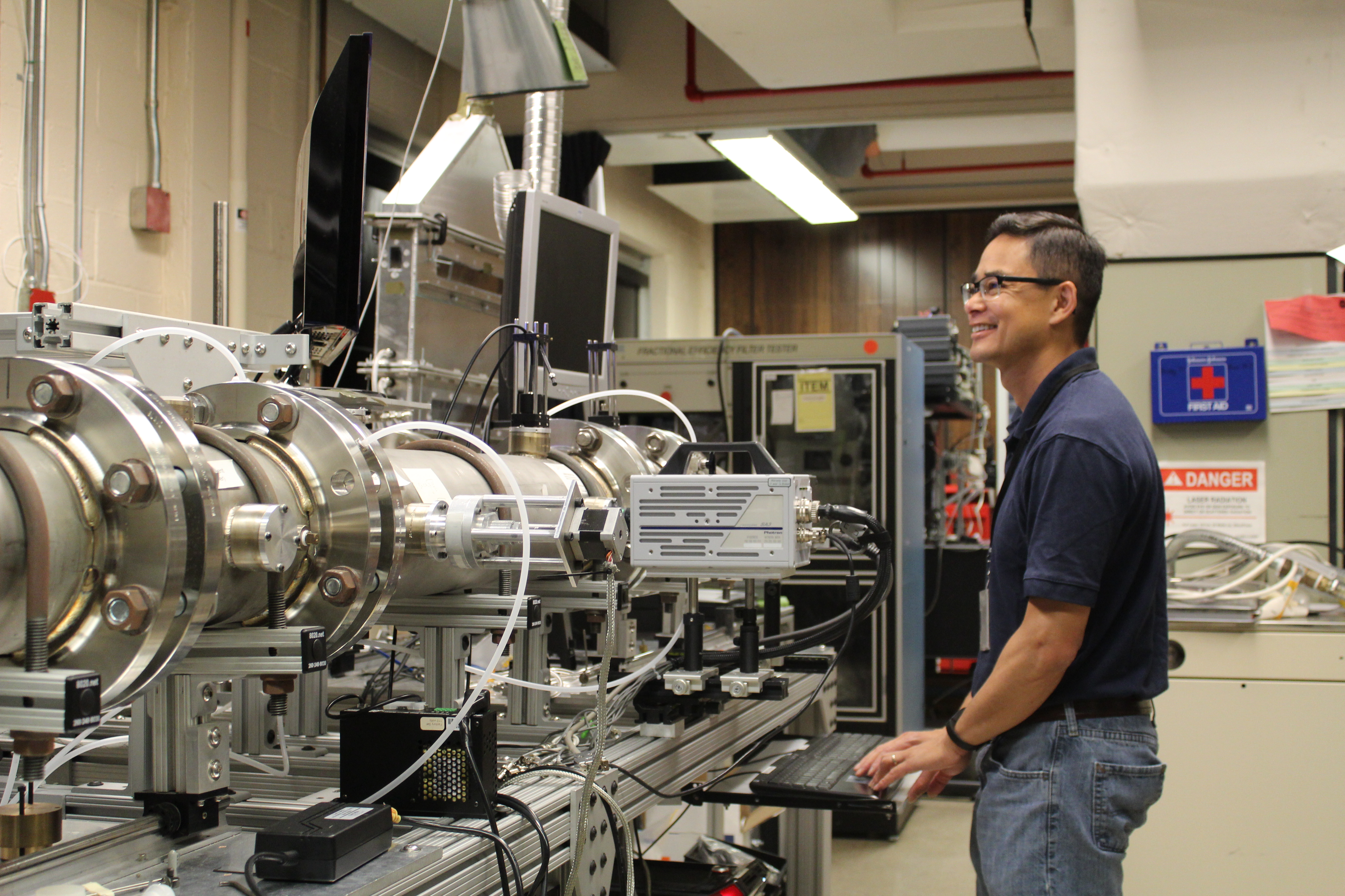 Inventor Juan Agui in his lab at NASAs Glenn Research Center. 