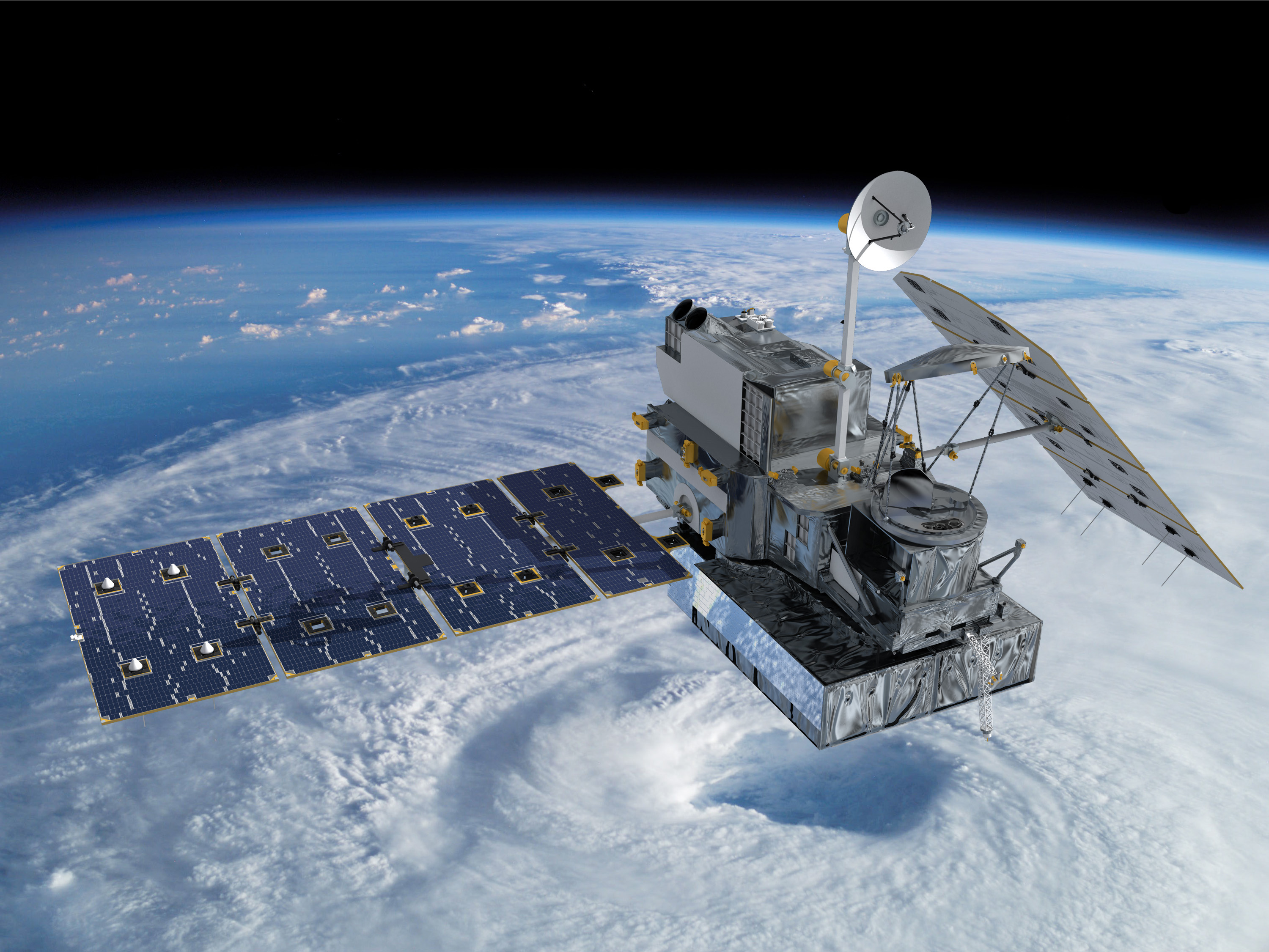Earth-observing satellites like the Global Precipitation Measurement Core Observatory provide the data needed for Conservation International’s wildfire detection system. Credit: NASA