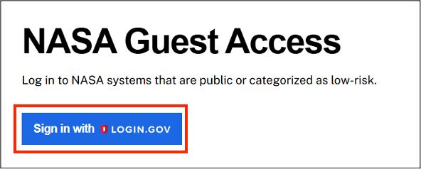 NASA Guest Account Services Transition to Login.gov Screenshot