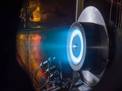 HERMeS (Hall Effect Rocket with Magnetic Shielding) thruster operating at GRC