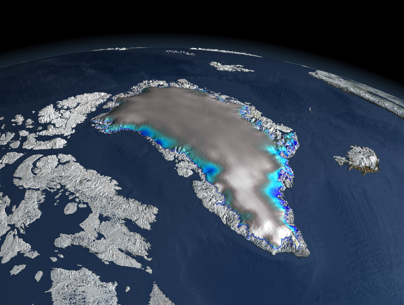 Change in Elevation Over Greenland