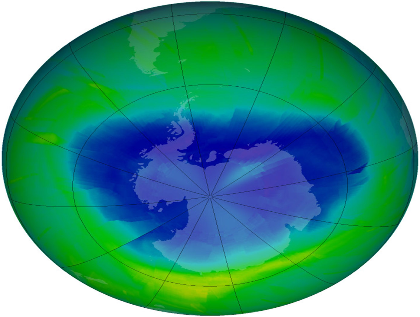 The yearly depletion of stratospheric ozone over Antarctica  more commonly referred to as the ozone hole