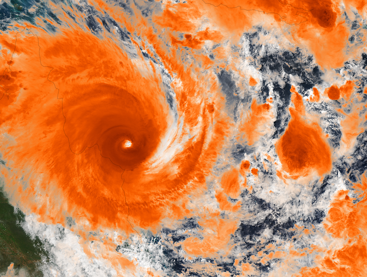 Tropical Cyclone Ita Off-Shore Queensland, Australia; Credit: NASA/NOAA via NOAA Environmental Visualization Laboratory