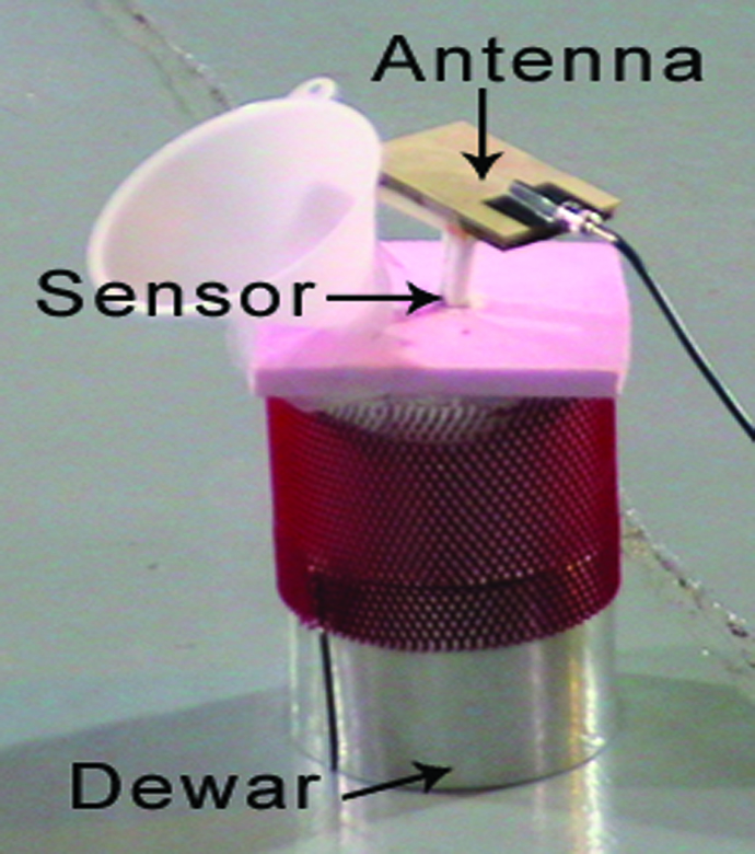 FIGURE 2: Magnetic
field response fluid-level
sensor immersed in
liquid nitrogen