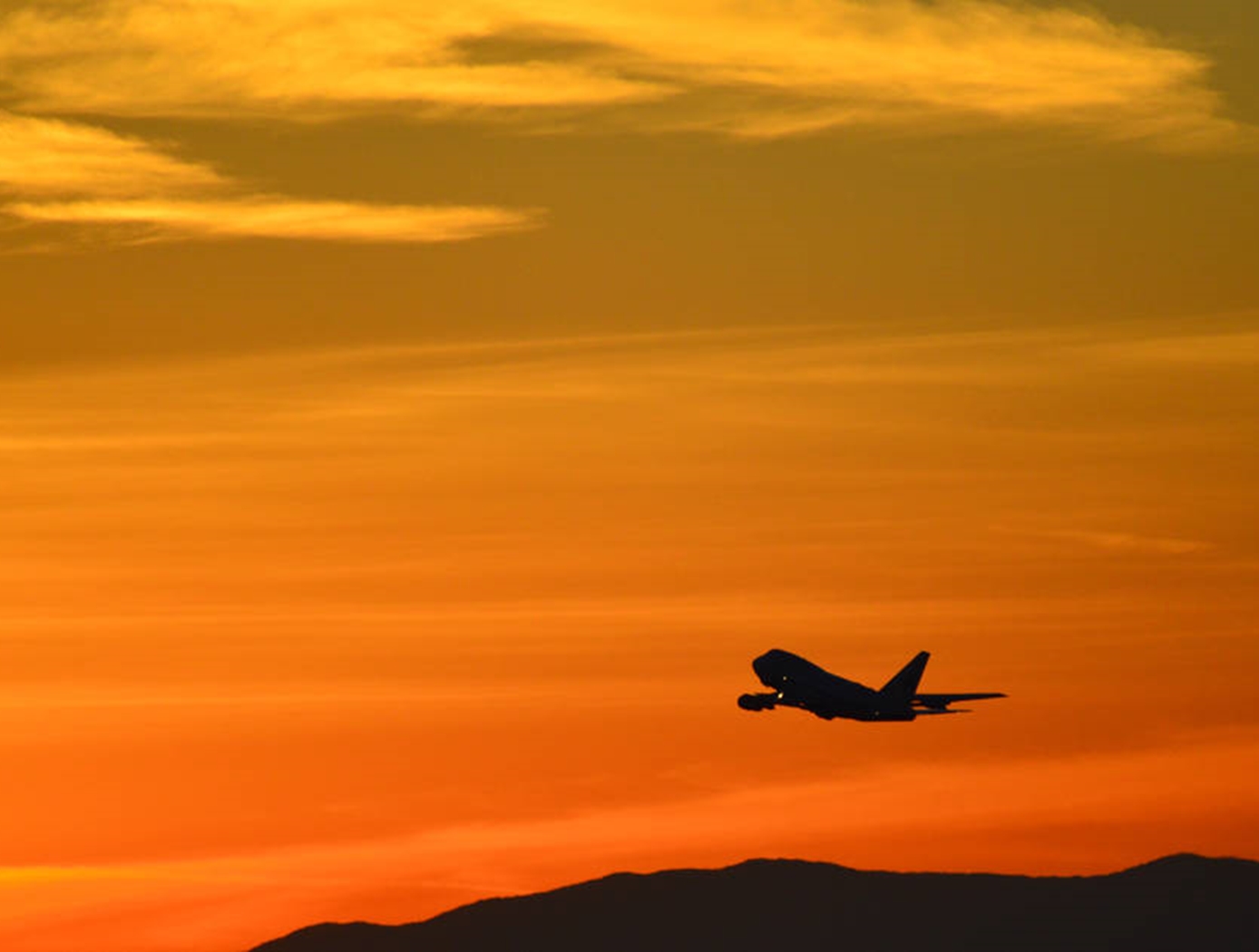 Aircraft at sunset 