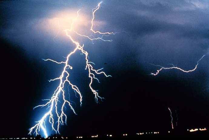 The invention can be utilized for lightning protection in aerospace vehicles. Image Credit: NOAA.