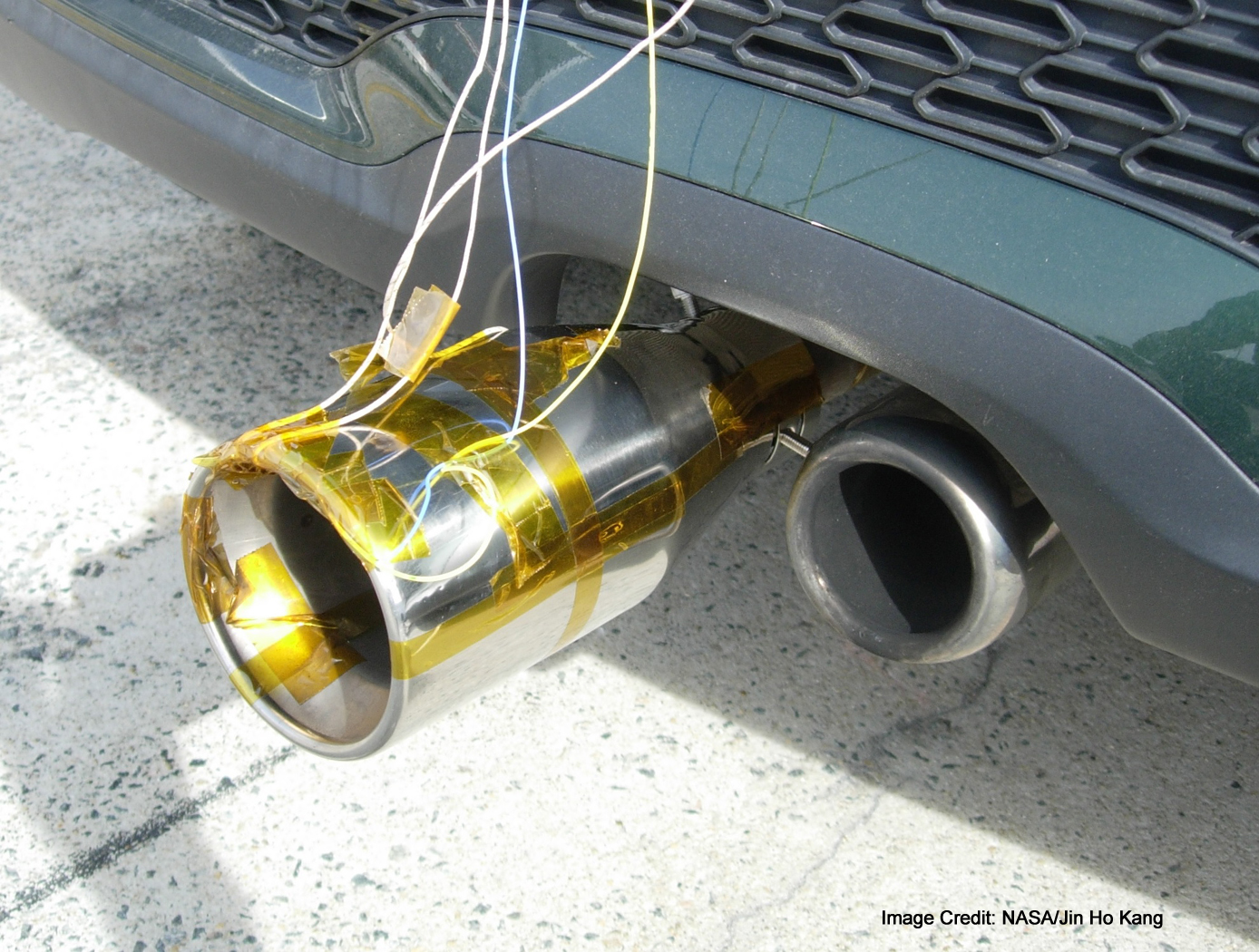 Device Attached to the Exhaust System of a Test Vehicle.