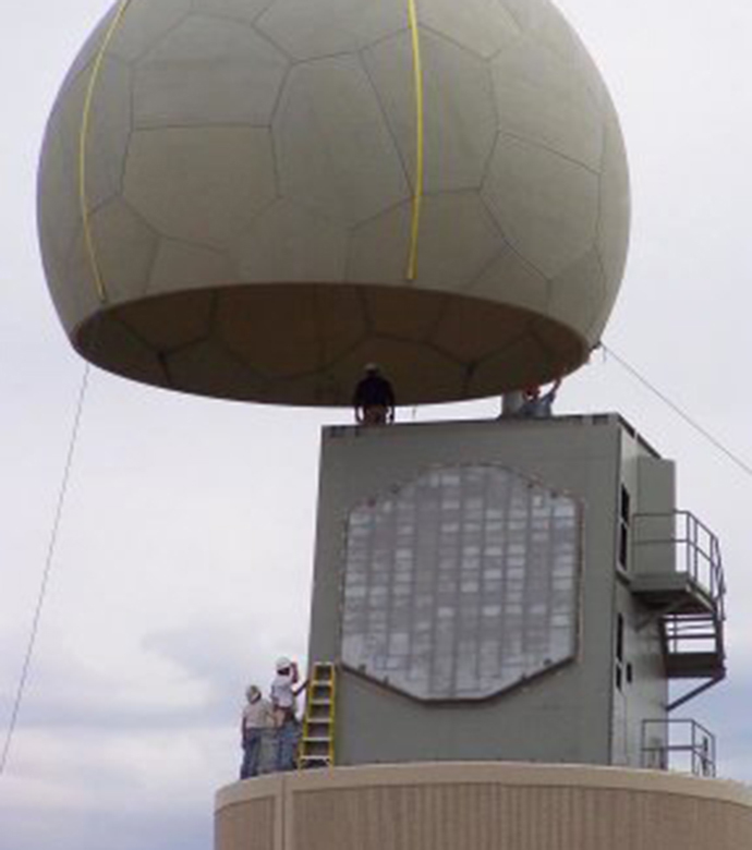 Phased array antennas, such as this one at the National Severe Storms Laboratory in Norman, Oklahoma, can use radar to conduct important weather research