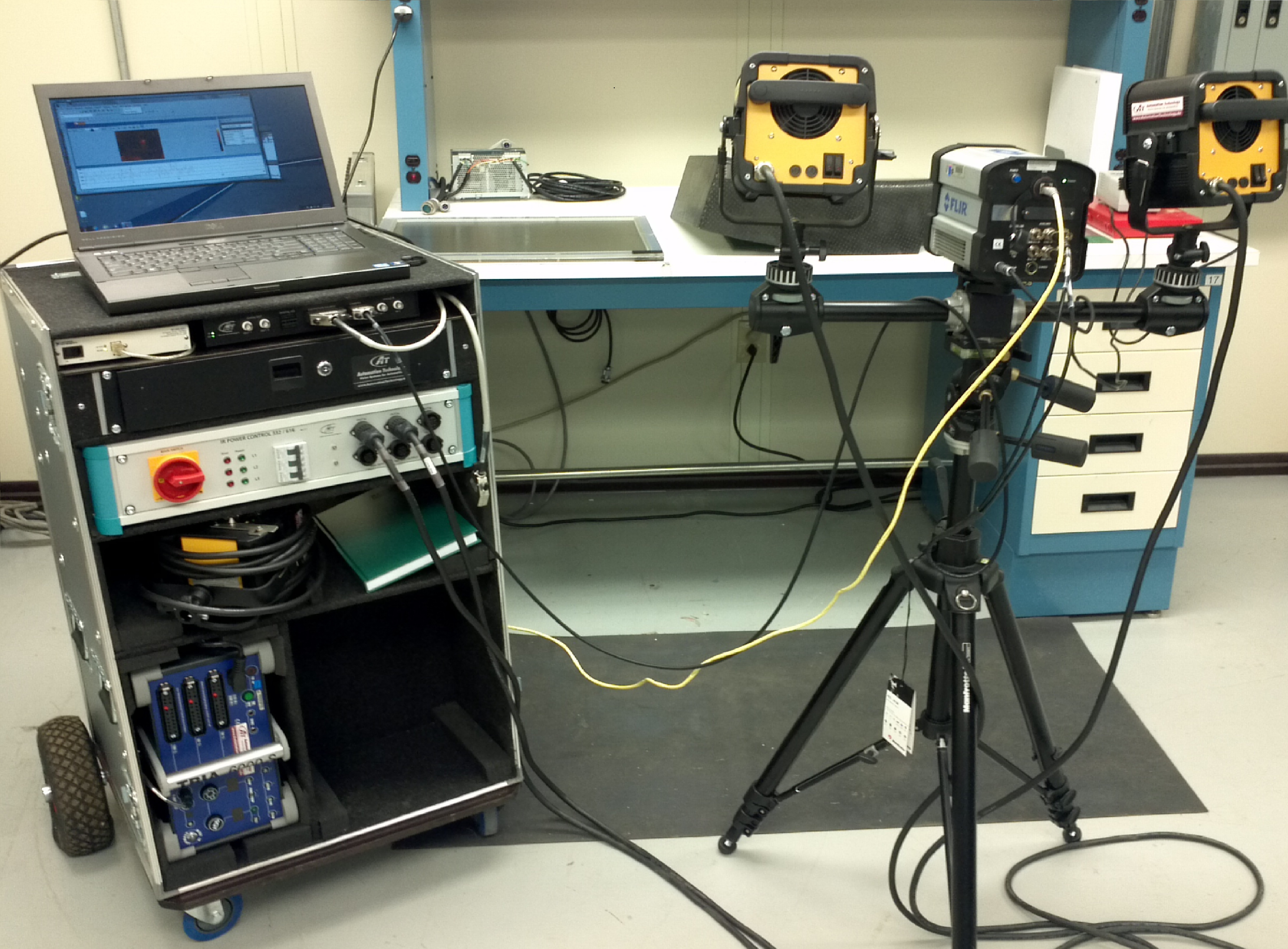 Shown: A Non-Destructive Evaluation Flash Thermography hardware set-up utilizing our advanced software tools.