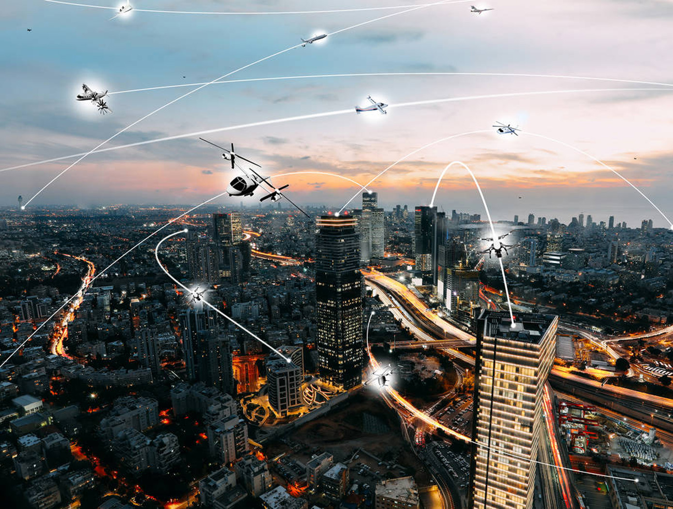 The concept of urban air mobility involves multiple aircraft safely operating within a city